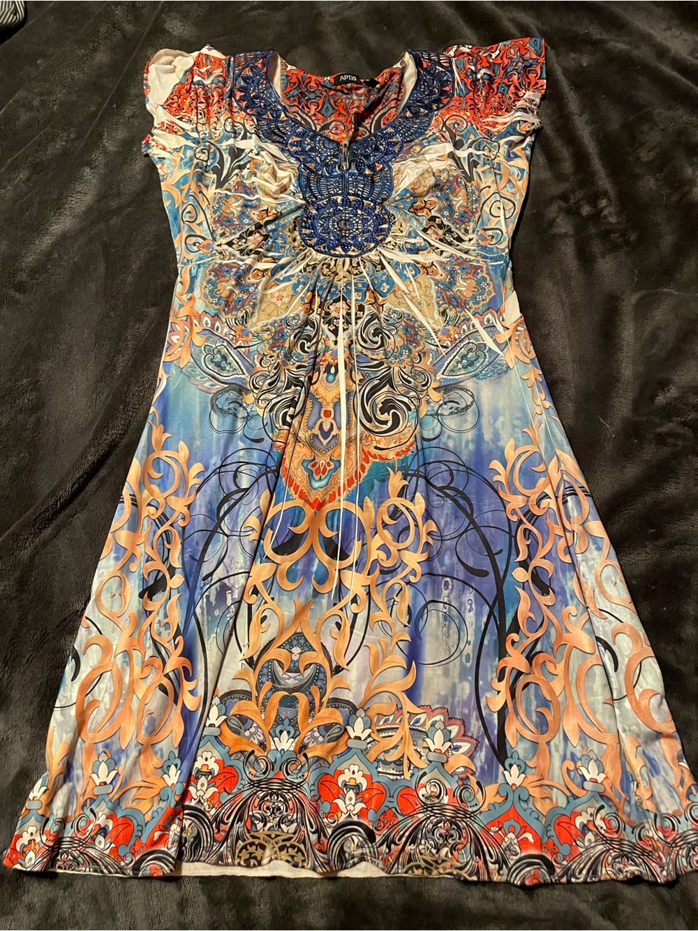 Apt. 9 Multicolor Paisley Print Dress - Blue, Orange, Red